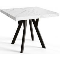 ESSZIMMERTISCH RICO, ausziehbarer Tisch90-190X90X77 cm, Farbe: Beige, mit Holzbeinen in Farbe Schwarz - Hellgrau/Schwarz, Holzwerkstoff (90/90/77cm) - Alpi-Möbel