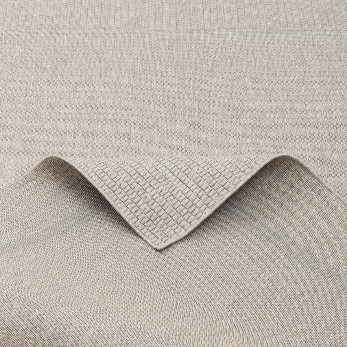 IN & OUTDOOR TEPPICH NATUR VALENCIA BORDÜRE - Silberfarben, Textil (80/150cm) - Pergamon