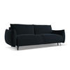 3-SITZER SOFA mit Schlaffunktion Samt Stoff Blau - Blau/Schwarz, Textil/Metall (230/86/105cm) - Makamii