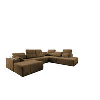 ECKSOFA Multifunktional Mindy X Stoff Verita Braun Links - Braun, Holz (300/359cm) - Kaiser Möbel