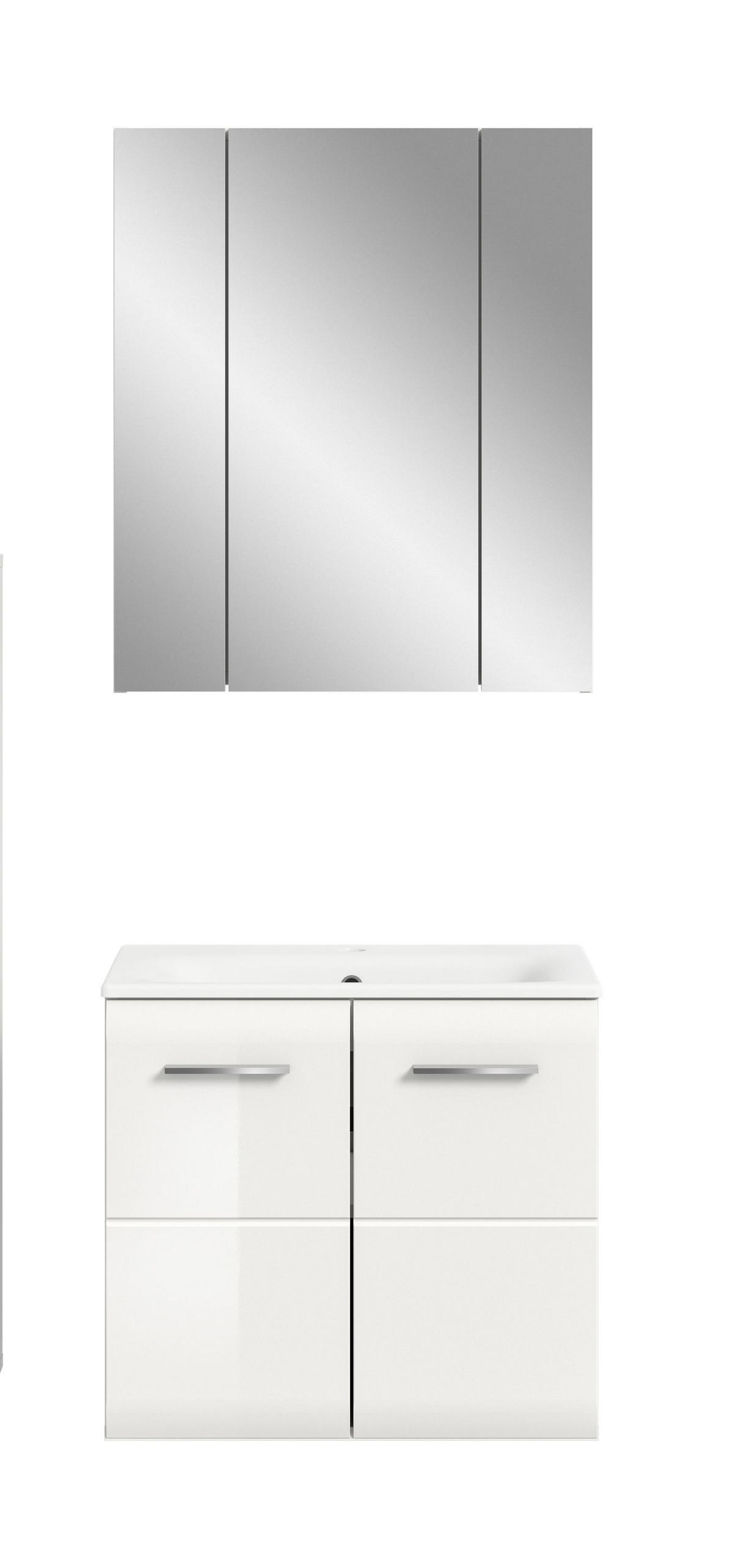 BADKOMBINATION Ice 60x185x46 cm weiß Hochglanz MDF 2tlg. - Weiß, Holz (60/185/46cm)