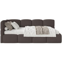 JUGENDBETT Cloudy Braun 120 cm, Chenille - Schwarz/Braun, Kunststoff/Textil (120/200cm) - Selsey