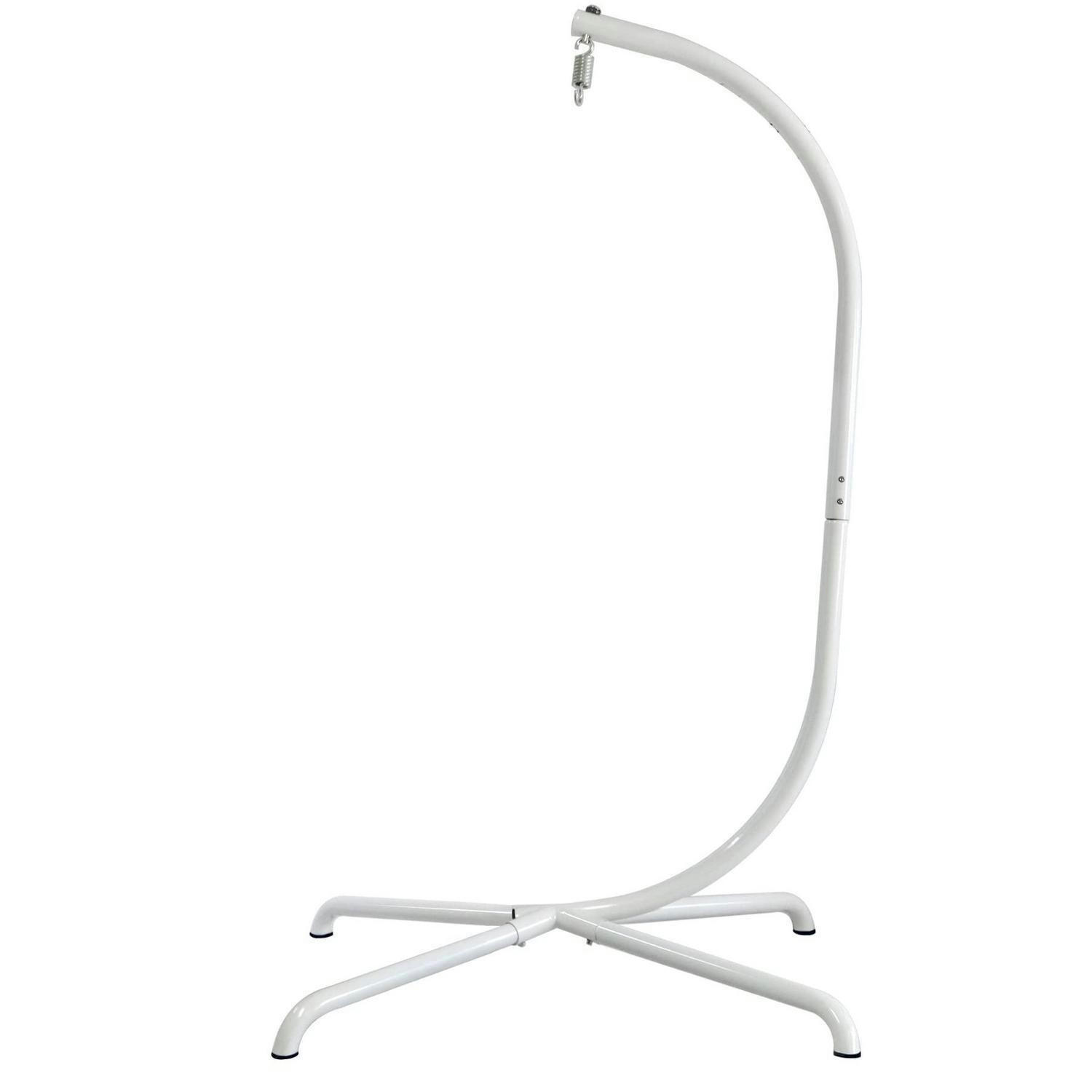 HÄNGESESSELSTÄNDER C-Ständer mit Federhaken Weiß 150 kg - Weiß, Metall (118.1/21.1/1.5cm)