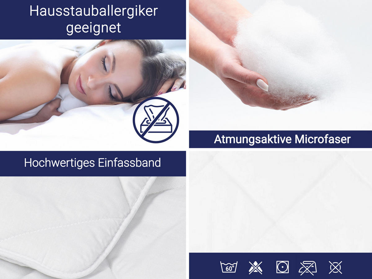 BETTDECKE, 135x200 cm, 50% Polyester, 50% Baumwolle, Weiß - Weiß, Textil (135/200cm) - Zollner