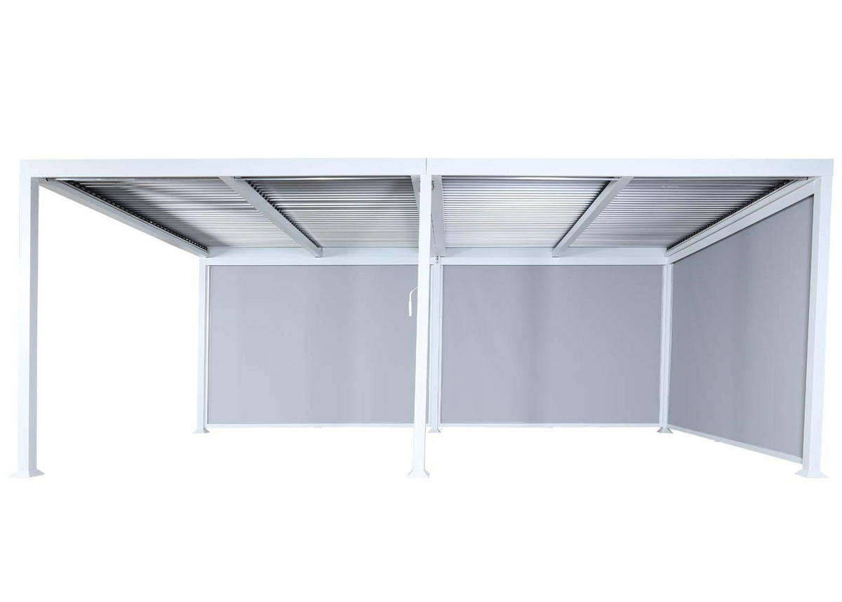 PERGOLA 3x Seitenwand für 3x6m 224x600x300cm Weiß - Weiß, Metall (600/224/300cm) - BERLINLODGE