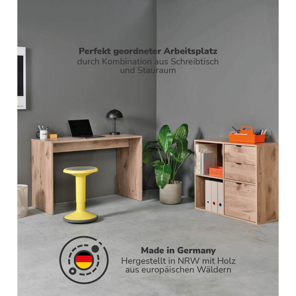 Thumbnail - Mokebo Schreibtisch, Eiche, Holzwerkstoff, 112x77x54 cm, Arbeitszimmer, Schreibtische, Bürotische