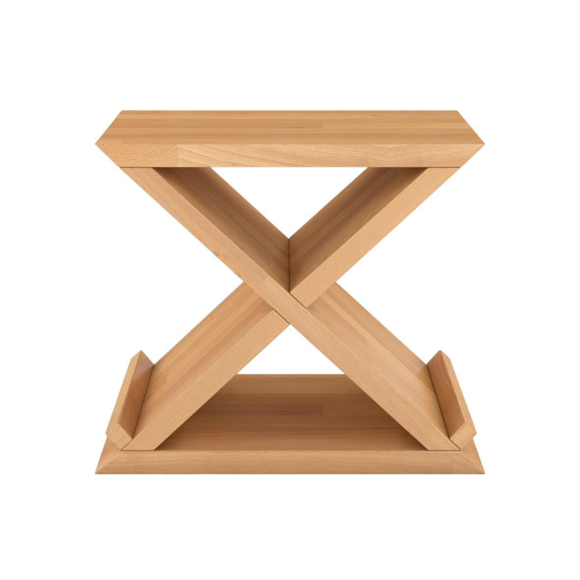 MASSIVHOLZNACHTTISCH Jarocin in X-Form, Buche - lackiert, Naturfarben - Buchefarben, Holz (42/40/30cm) - Visby