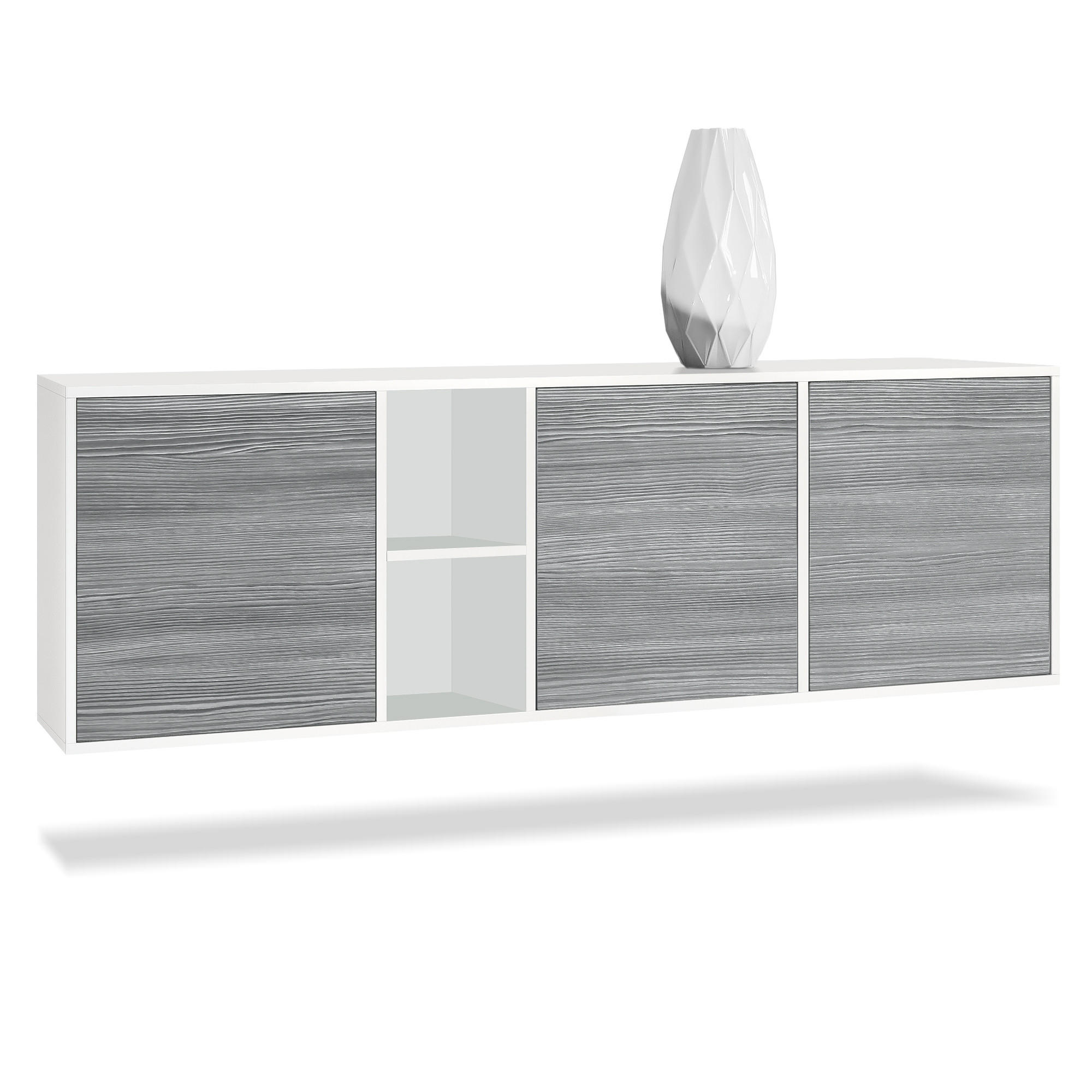 SIDEBOARD Cuba Türen in Avola-Anthrazit - Anthrazit, Holzwerkstoff (182/53/35cm) - Vladon