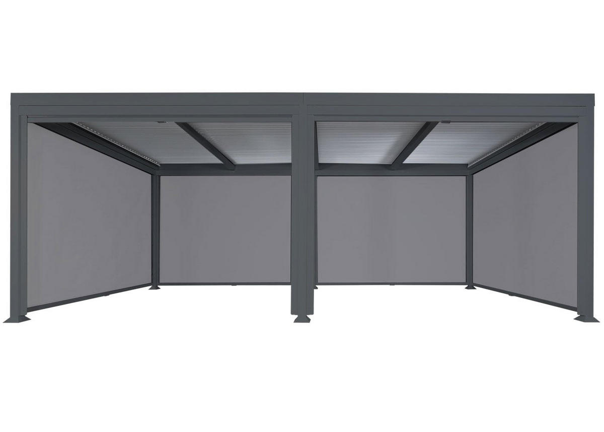 PERGOLA 6x Seitenwand für 3x6m 224x600x300cm Anthrazit - Anthrazit, Metall (600/224/300cm) - BERLINLODGE