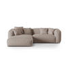 ECKSOFA modular links Martina aus strukturiertem Stoff dunkelbeige 2 Sitzplätze - Mokka, Textil (176/283cm) - Micadoni