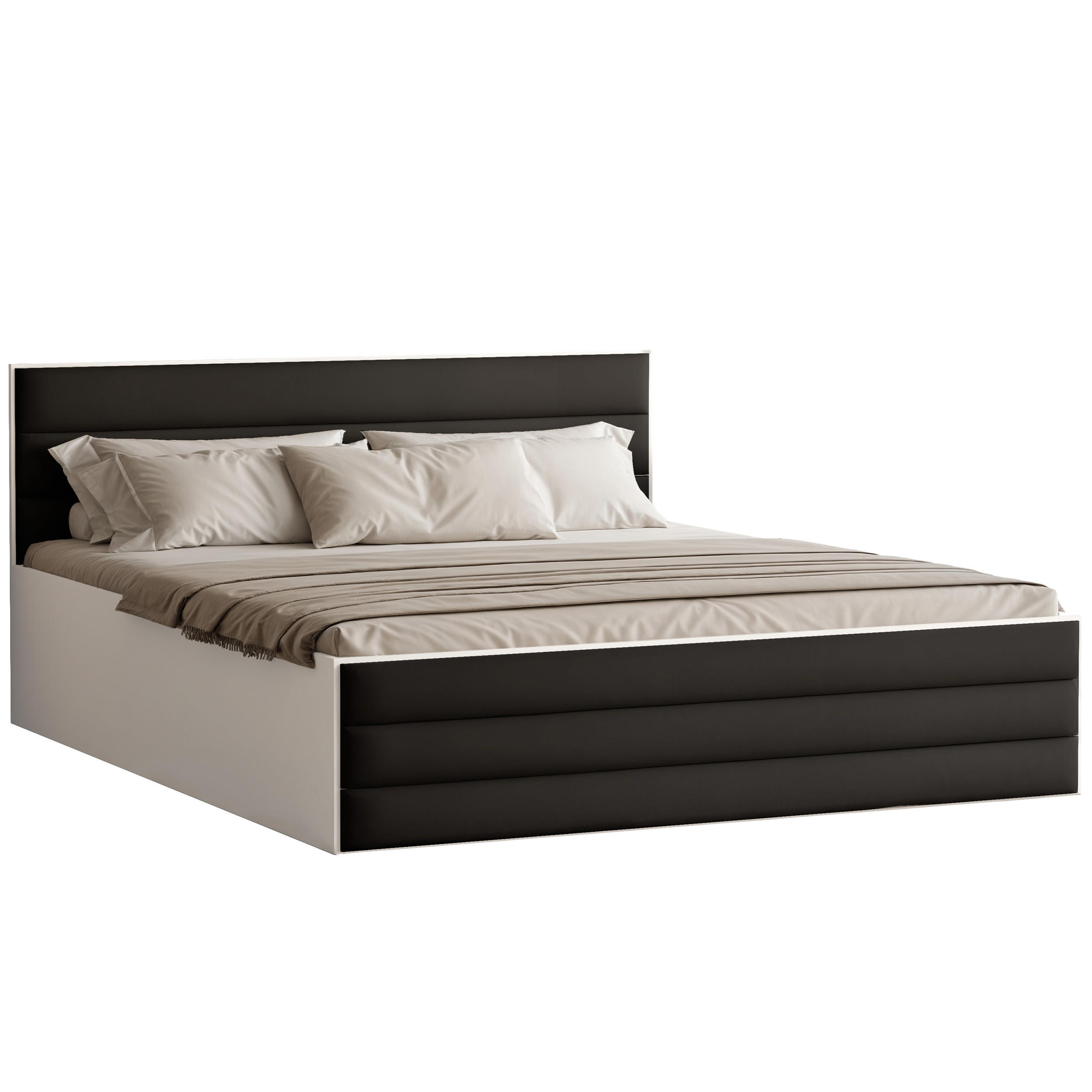 POLSTERBETT VANTAGE 160/200 cm, Bettkasten, ohne Matratze, Schwarz - Schwarz, Holz/Holzwerkstoff (160/200cm) - Idohome