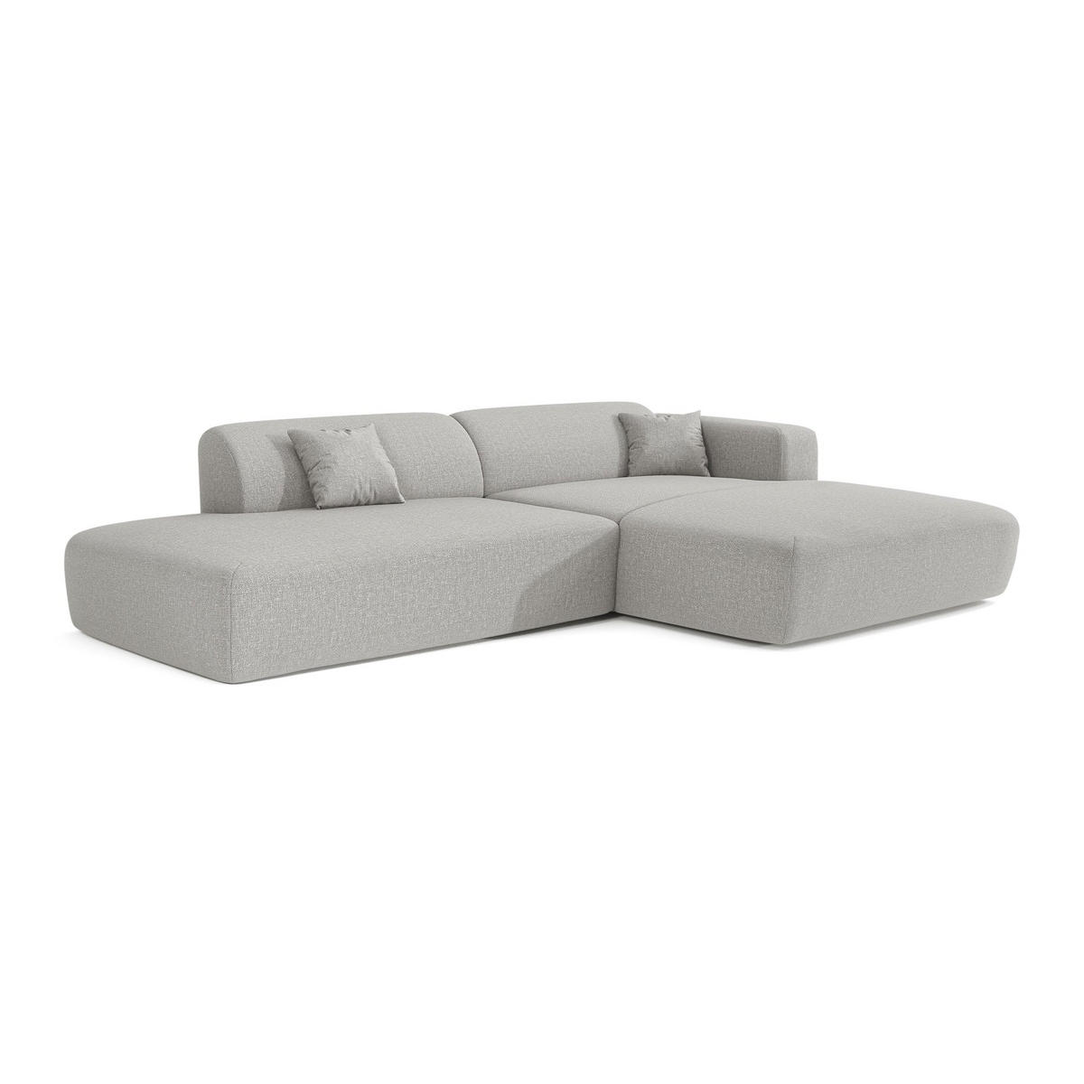 ECKSOFA RECHTS Rastergewebe Hellgrau 310cm - Hellgrau/Grau, Textil (300/96cm) - Sia Home