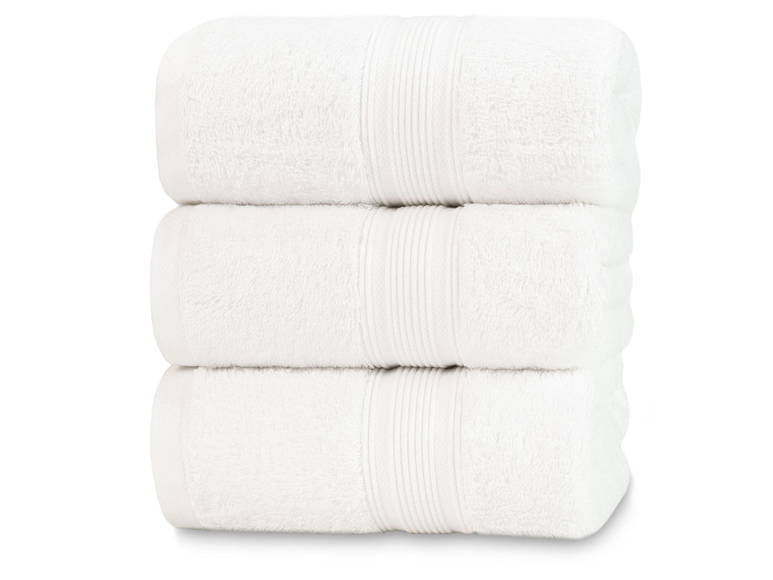 DUSCHTÜCHER, 3er-Set, 70x140 cm, 100% Baumwolle, Weiß - Weiß, Textil (70/140cm) - Zollner