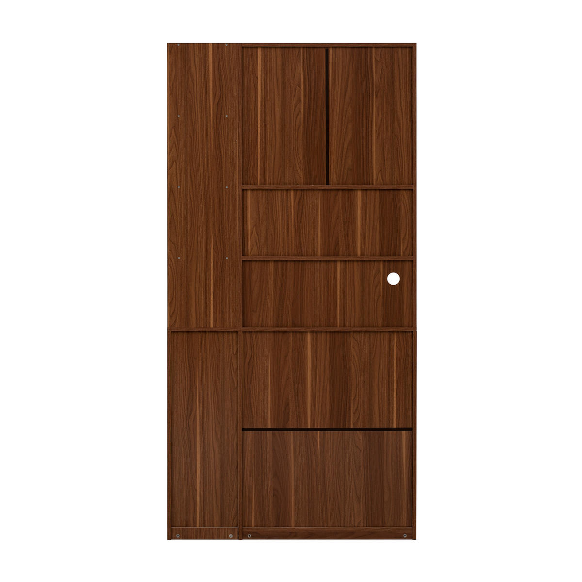 BUFFET DE-38318 100/40/200 cm mit Riffelglas Weiß/Nussbaum - Walnussfarben, Holzwerkstoff (100/200/40cm) - ComfortXL