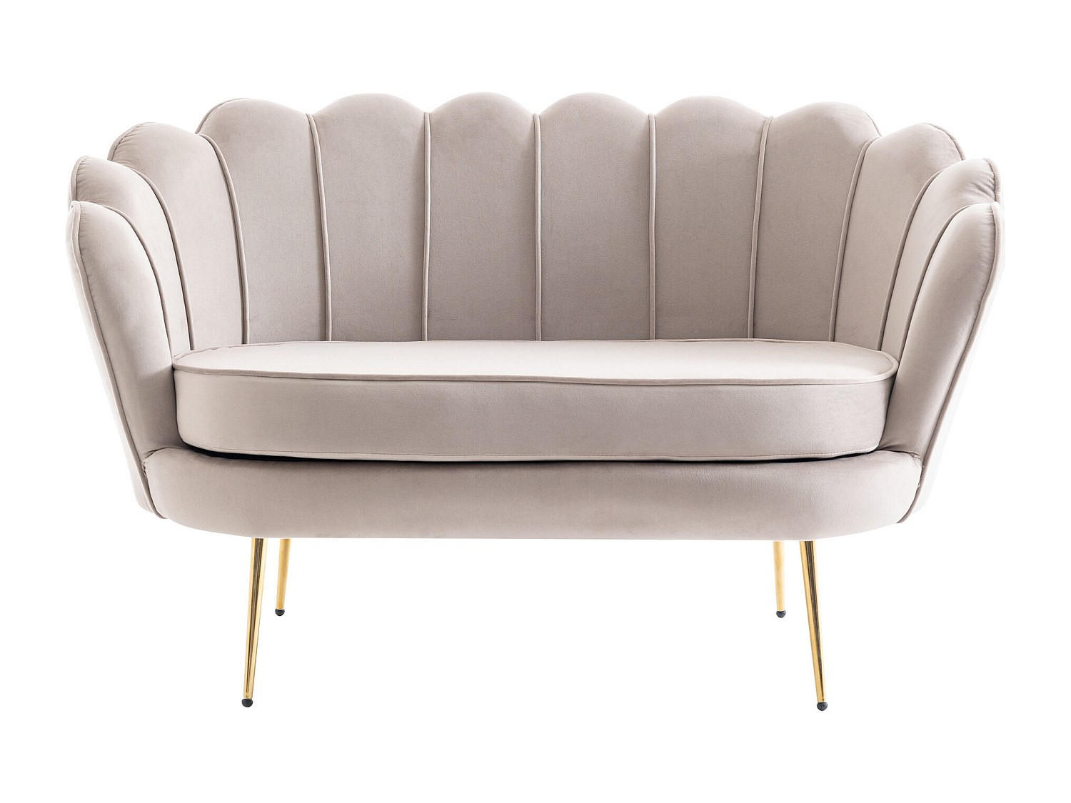 SOFA ohne Schlafmöglichkeit - 2 Personen - Samt, Stoff - Taupe - - Taupe, Textil (124/78/73cm) - Vente-Unique