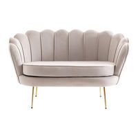 SOFA ohne Schlafmöglichkeit - 2 Personen - Samt, Stoff - Taupe - - Taupe, Textil (124/78/73cm) - Vente-Unique
