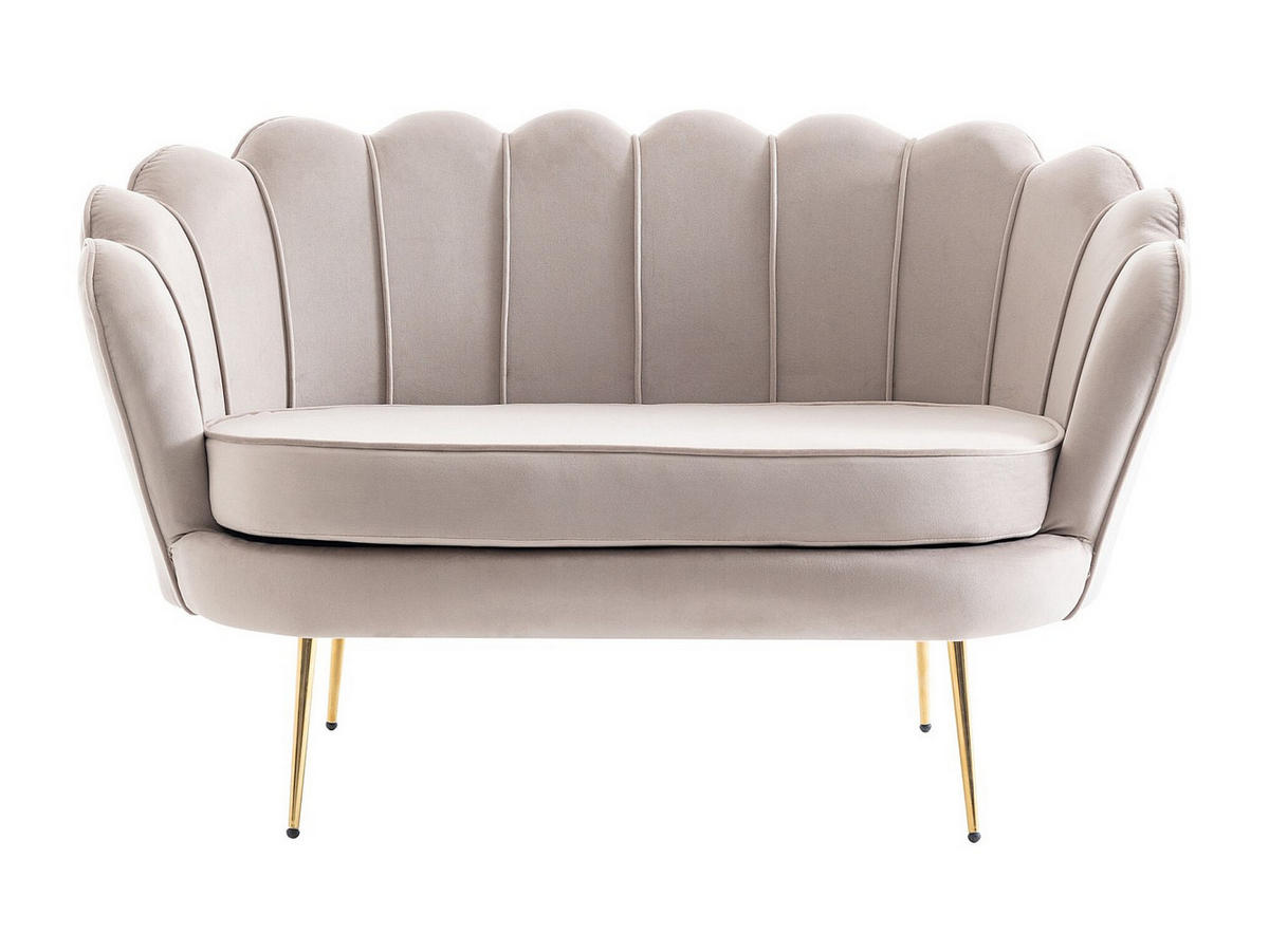 MUSCHELSOFA 2-Sitzer - Samt - Graubraun - DANDELION - Braun, Textil (124/78/73cm) - Pascal Morabito