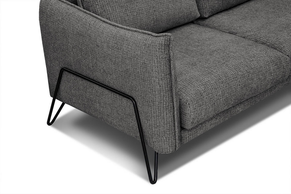 ECKSOFA HOSTEN 4-Sitzer, anthrazit - Anthrazit/Schwarz, Holzwerkstoff/Textil (158/269cm) - Courtois Laville