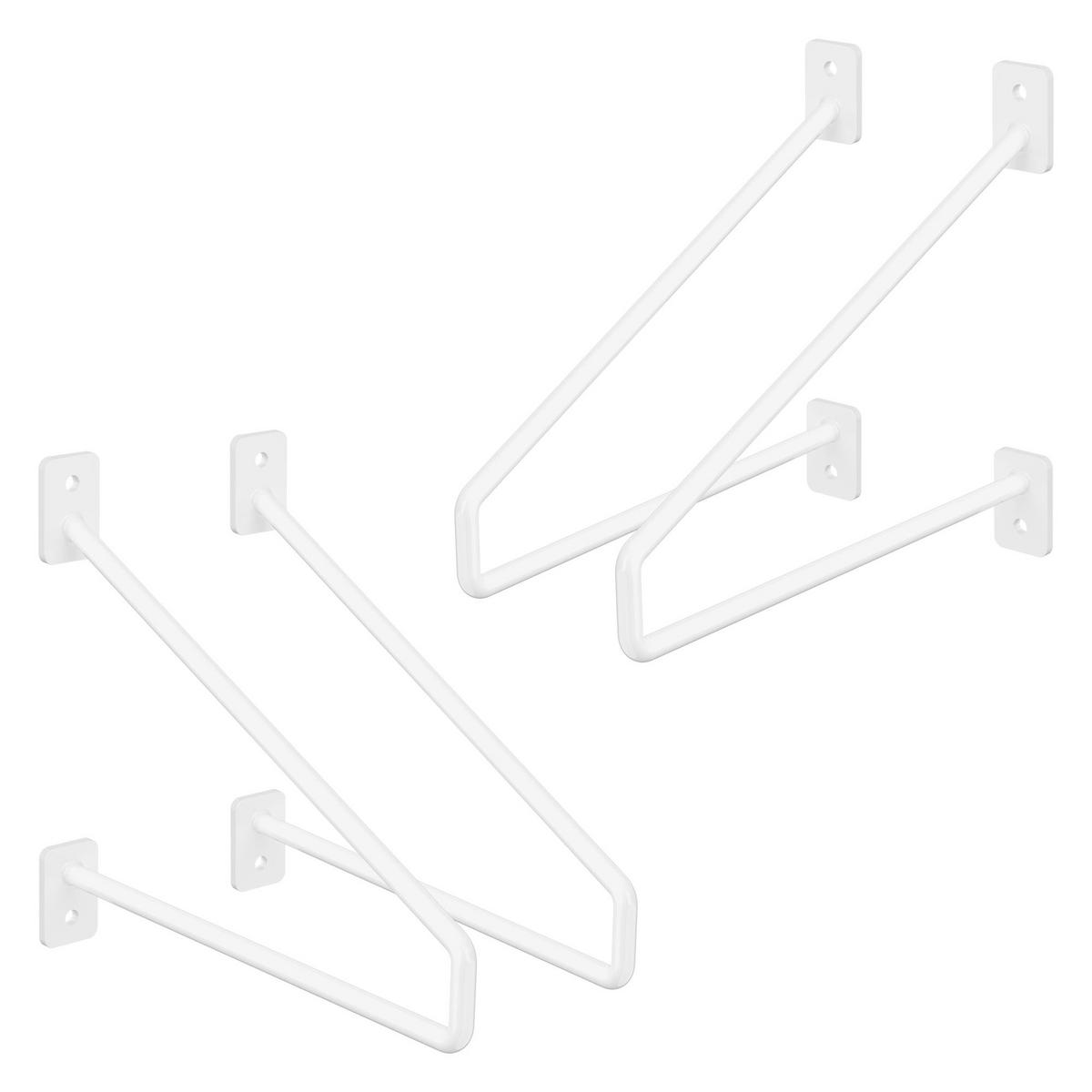 REGALHALTERUNG 2er Set 220mm Weiss - Weiß, Metall (18/2.3/22cm) - ML-DESIGN