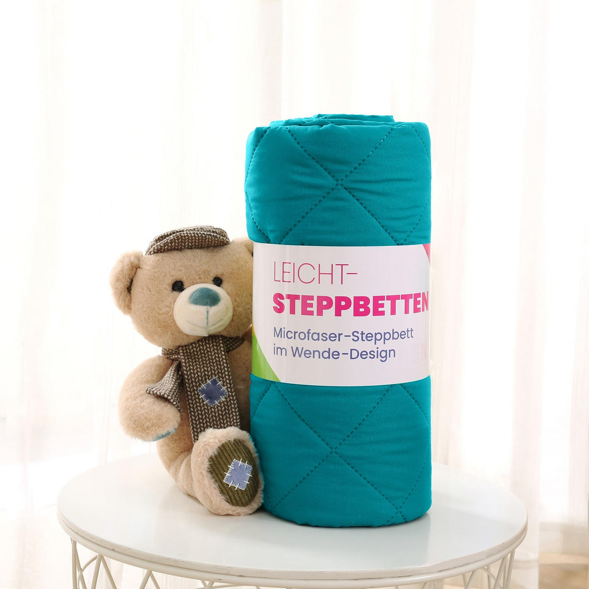 KINDER-SOMMERBETT Steppbett türkis - Türkis, Textil (135/200cm) - wometo