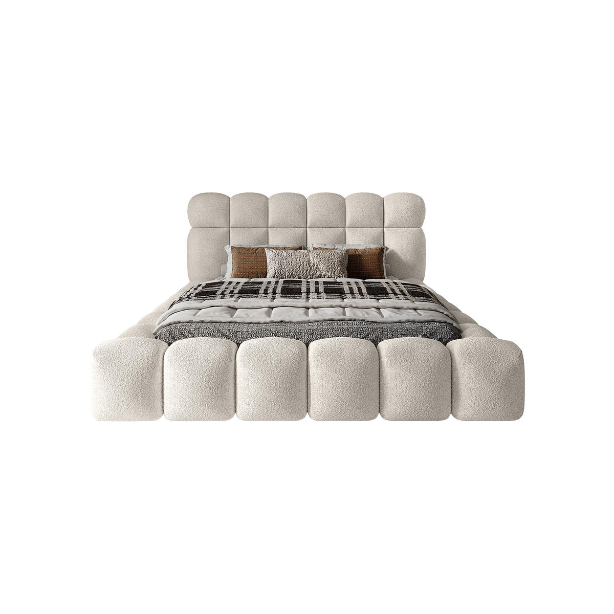 POLSTERBETT ACRI 140x200 cm, Creme - Creme, Textil (140/200cm) - Fedve