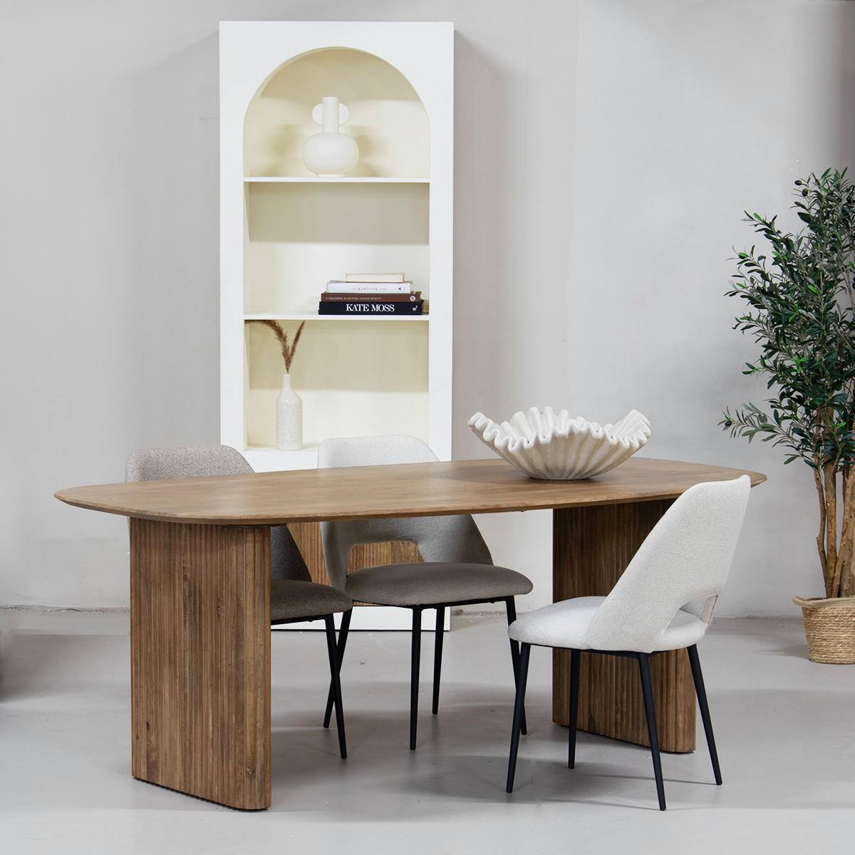 ESSTISCH Oval aus Mangoholz 240cm, natur - Braun, Holz (240/100/76cm) - Giga Meubel