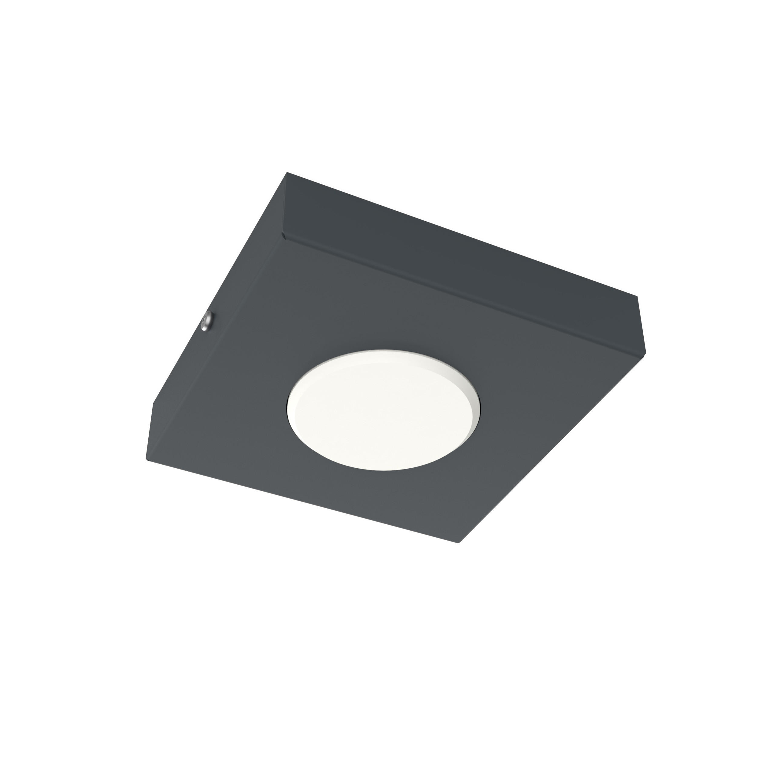 DECKENLEUCHTE - Anthrazit, Metall (15/15/4cm) - Lumicom