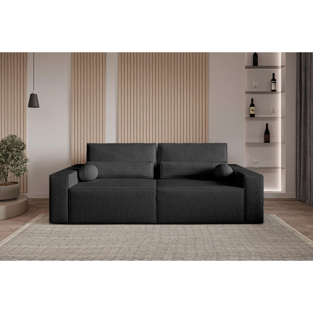 Thumbnail - Möblo Schlafsofa, Schwarz, Holzwerkstoff, 3-Sitzer, Rechteckig, 248x92x110 cm, Wohnzimmer, Sofas & Couches, Schlafsofas