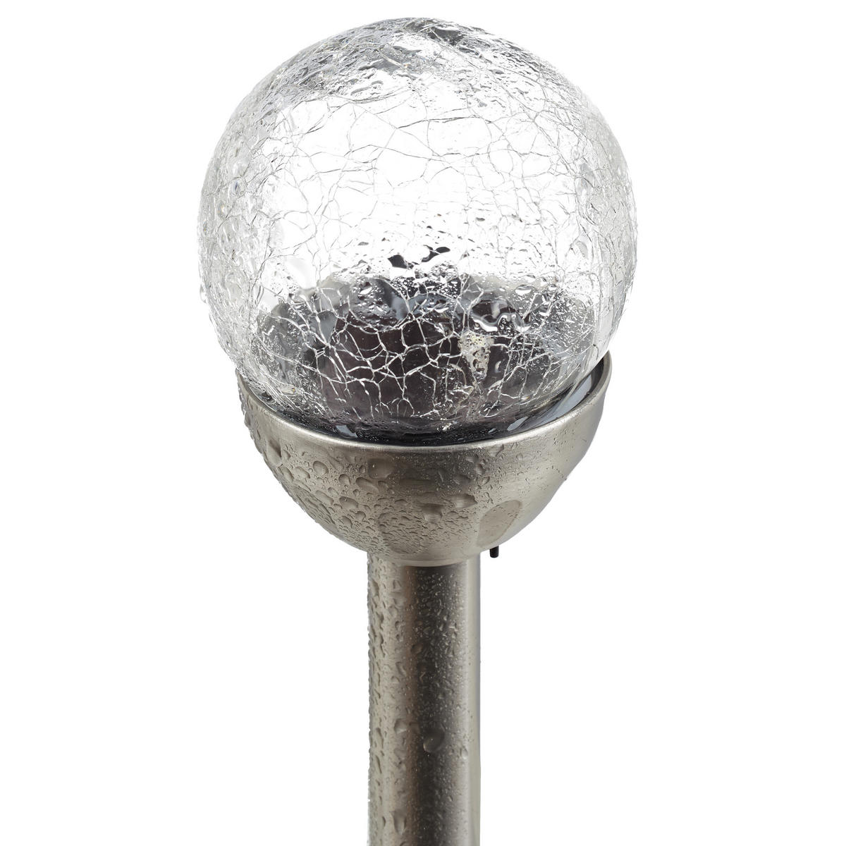 2XGARTENLEUCHTE - Silberfarben, Glas/Kunststoff (8/8/38cm) - Relaxdays