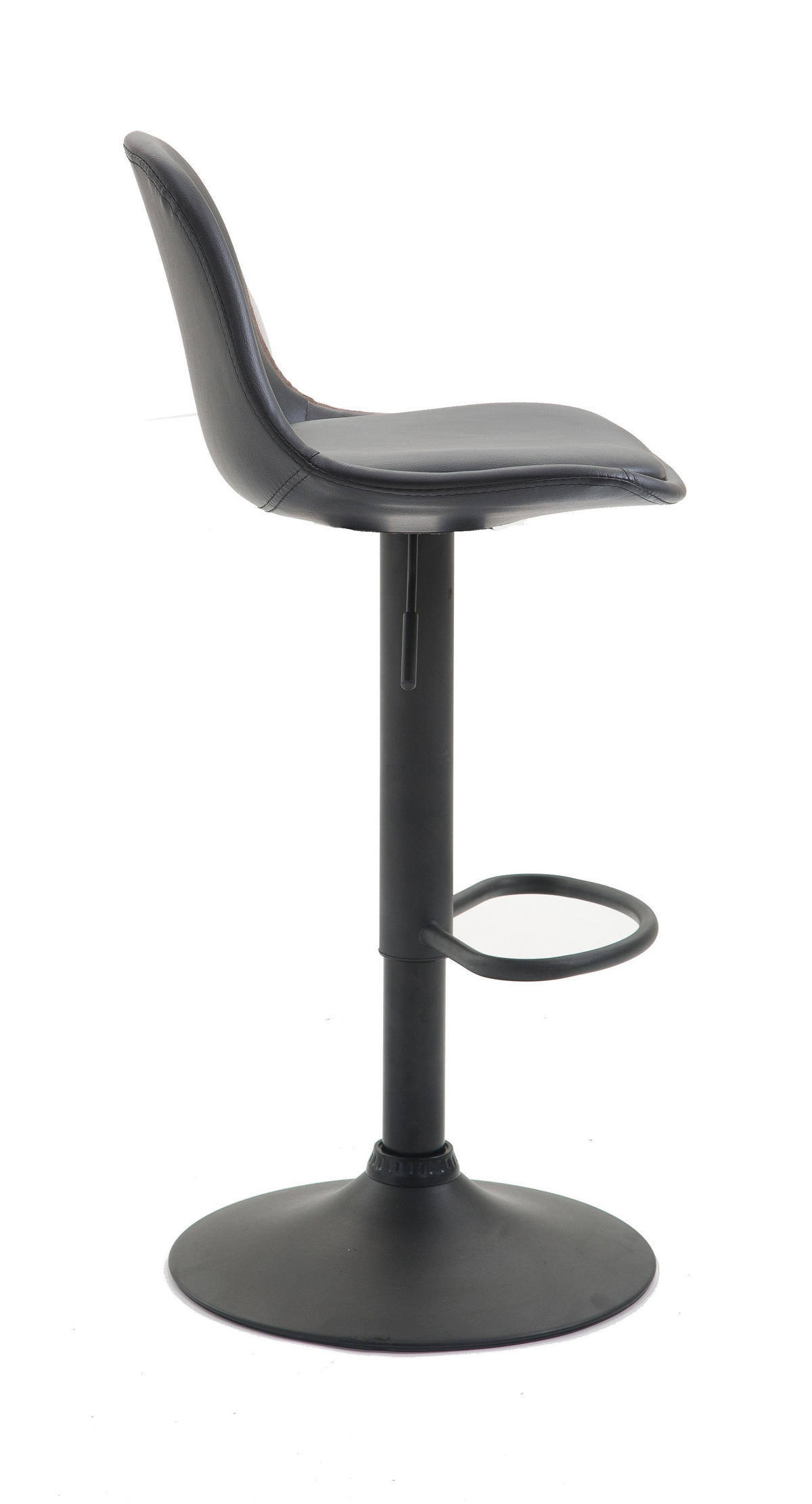 BARHOCKER Lederlook schwarz - Schwarz, Textil/Metall (39/82/43cm) - CLP