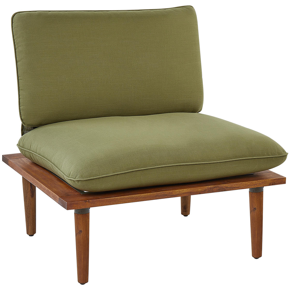 2-SITZER LOUNGE SET zertifiziertes Akazienholz Olivgrün Frascati - Olivgrün, Holz - Beliani