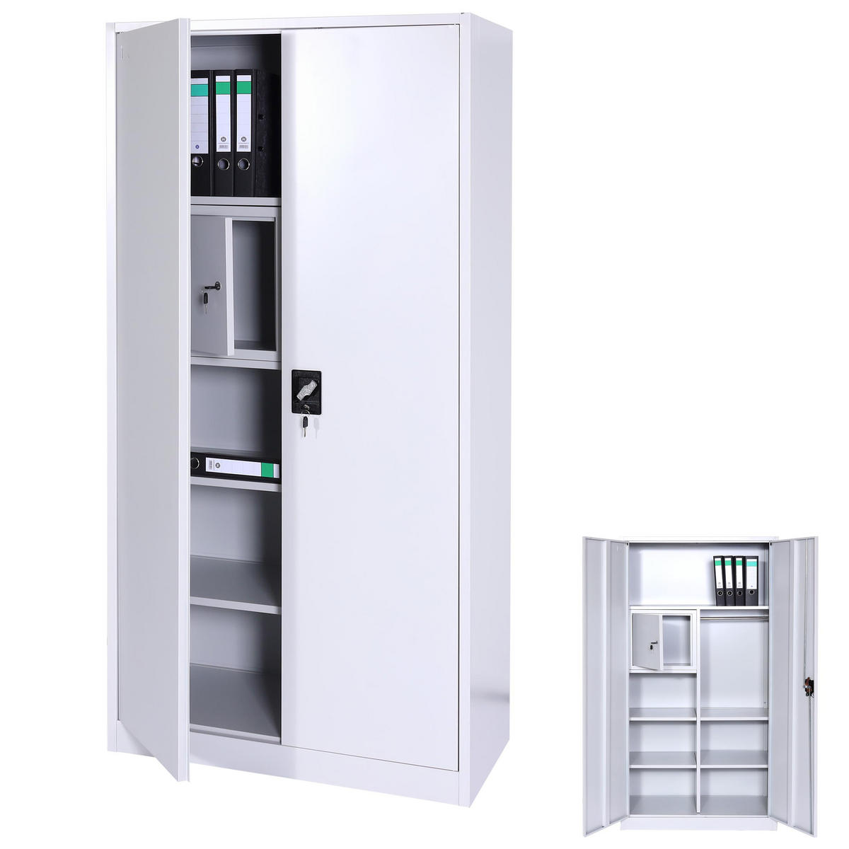 AKTENSCHRANK Grau - Grau, Metall (90/185/45cm) - MCW