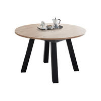 ESSTISCH Rund ausziehbar Edda 3 130 x 130 x 78 Schwarzstahl/Asteiche - Eiche Artisan/Grau, Holz (130/130/78cm) - 58aufmkessel