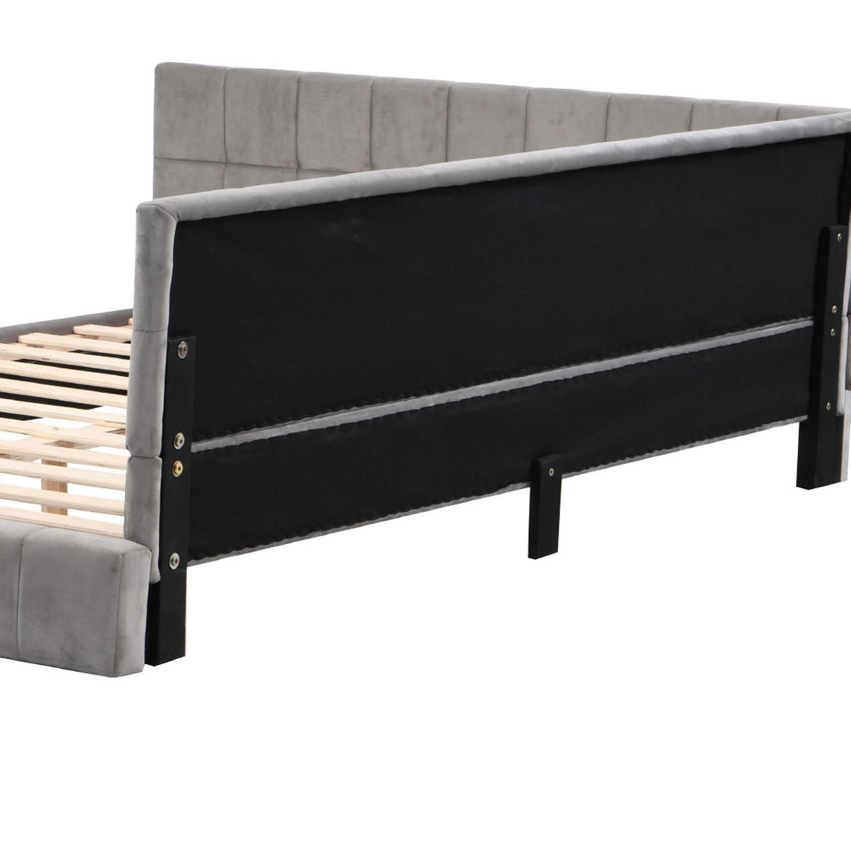 POLSTERBETT 160/200 cm aus Stoff mit Lattenrost, Grau - Grau, Textil (160/200cm) - OKMYHOME