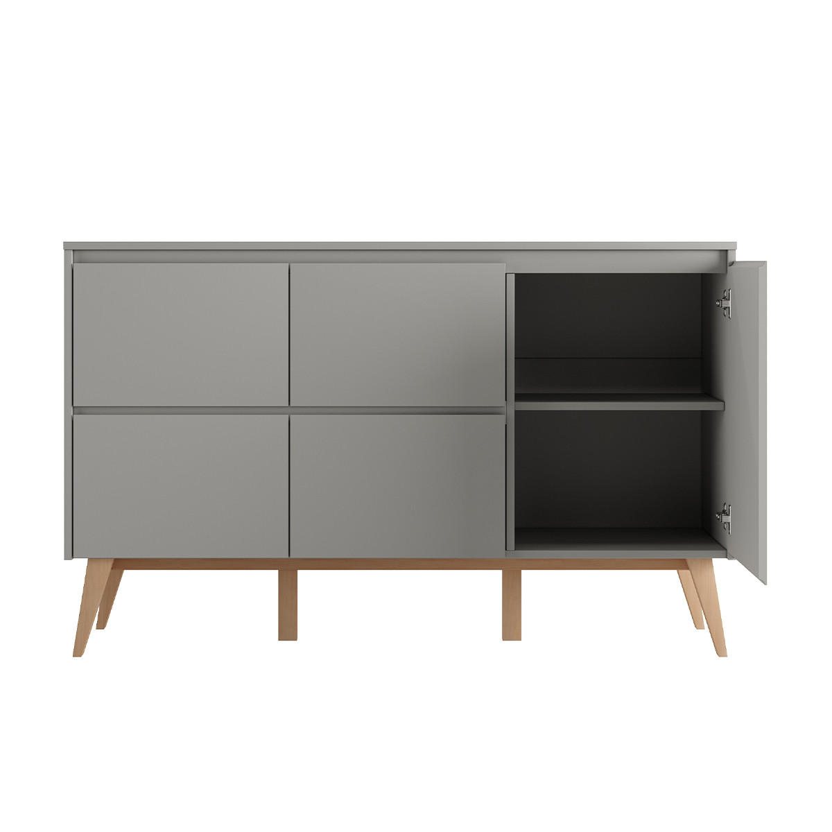 DĚTSKÁ KOMODA Swing Šedá a dřevo - šedá, kompozitní dřevo (149/92/52cm) - Petits-meubles