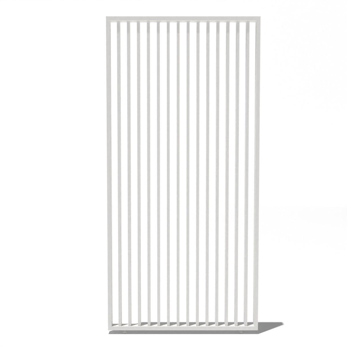 LAMELLENWAND für Pergola 0,93 m aus Aluminium Weiß - Weiß, Metall (93/234/6cm) - WEIDE