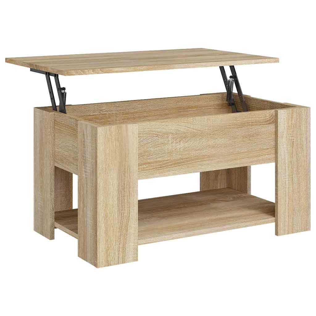 COUCHTISCH 79/49/41 cm aus Holzwerkstoff Sonoma-Eiche mit Höhenverstellbarer Tischplatte, 1 Ablagefläche - Sonoma Eiche, Holz (49/79/41cm) - vidaXL