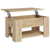 COUCHTISCH 79/49/41 cm aus Holzwerkstoff Sonoma-Eiche mit Höhenverstellbarer Tischplatte, 1 Ablagefläche - Sonoma Eiche, Holz (49/79/41cm) - vidaXL