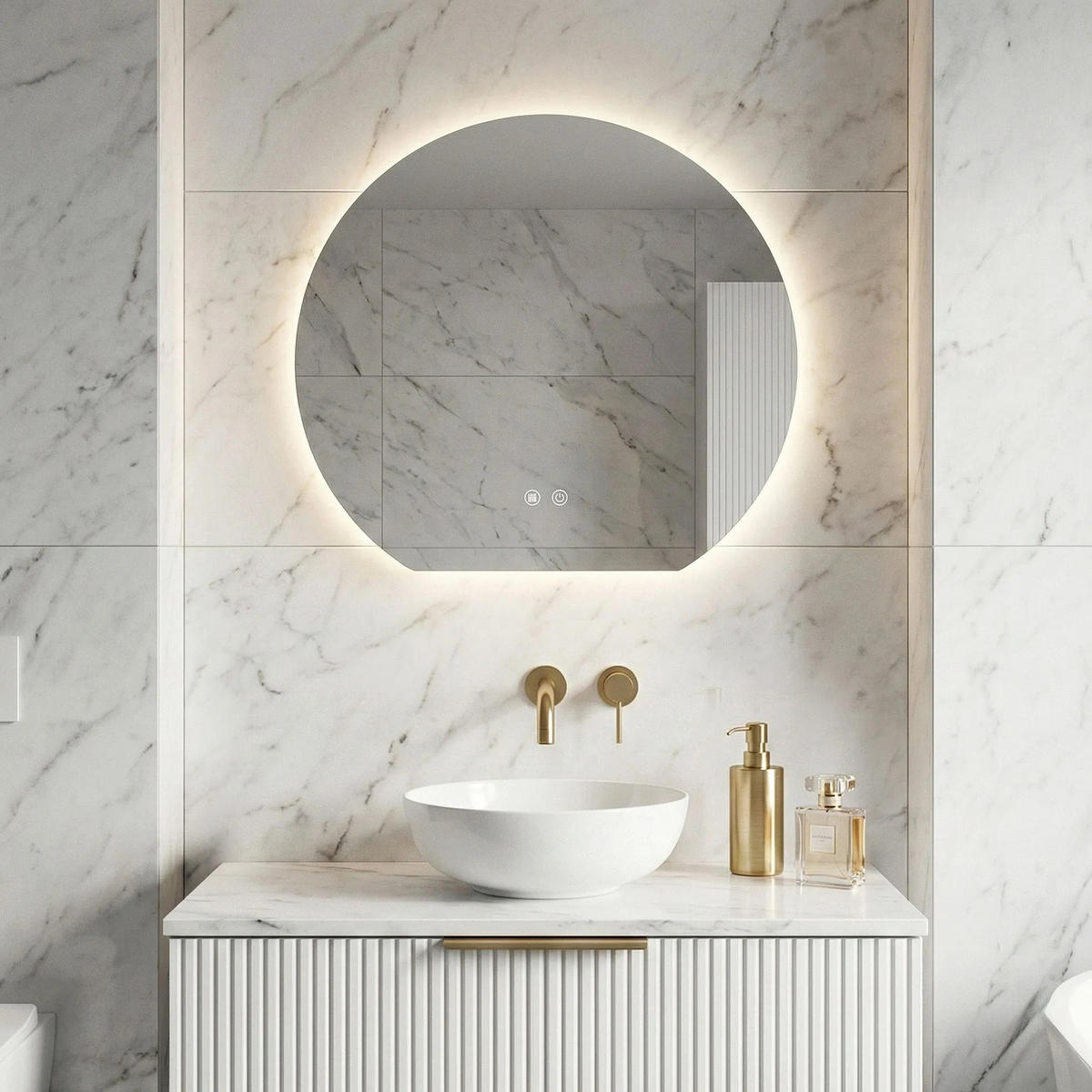 SPIEGEL Rea Led 70cm Fabio - Transparent, Glas (70/60/2.5cm) - REA