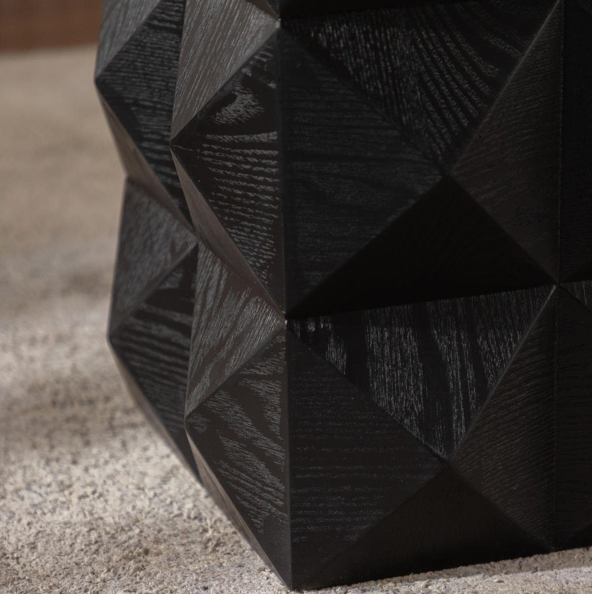BEISTELLTISCH 60 cm hoch in Schwarz aus Massivholz und MDF im Retro-Stil - Schwarz, Holzwerkstoff (37/37/60cm) - Flora Grace