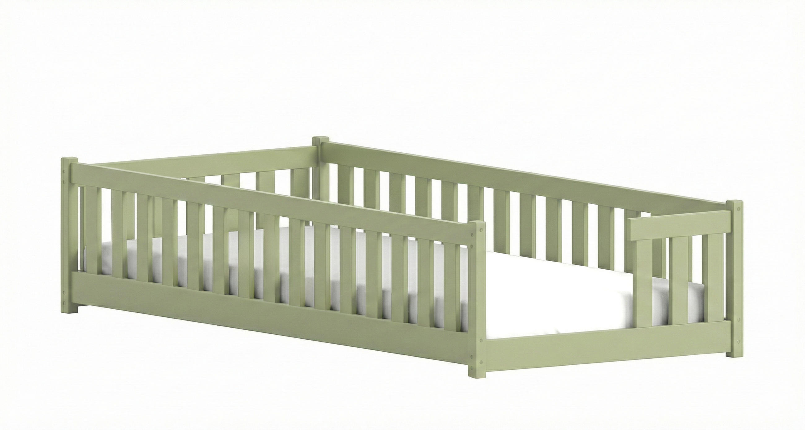 BODENBETT 80x180 cm in Olivgrün - Olivgrün, Holz (80/180cm) - Kids Collective