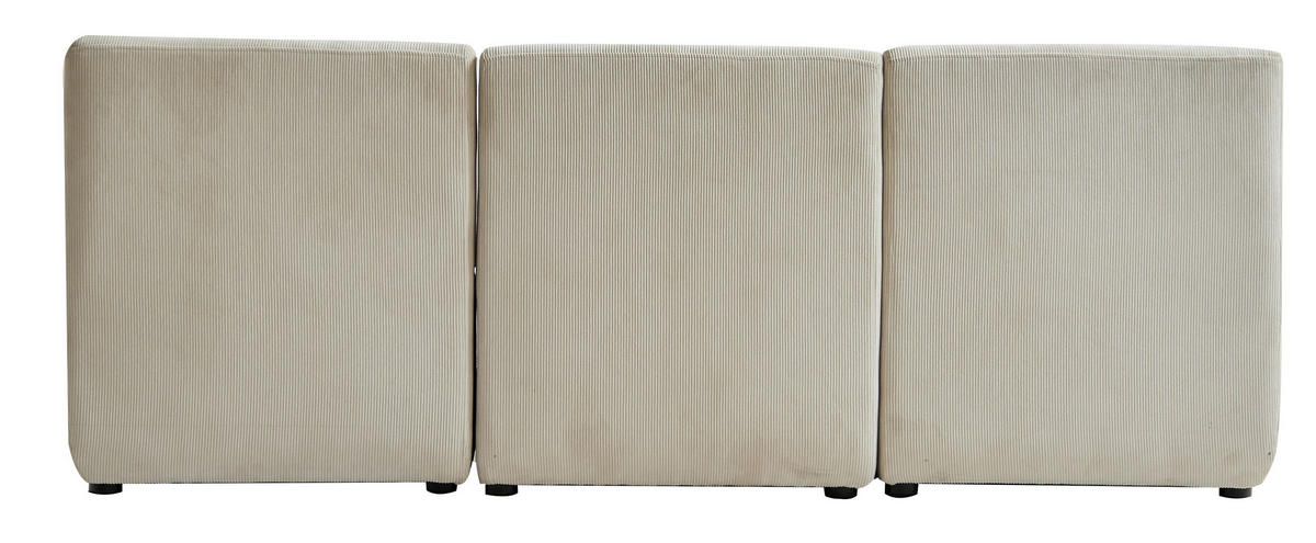 SOFA Samt Beige - Beige, Textil (180/68/60cm) - Nordlys