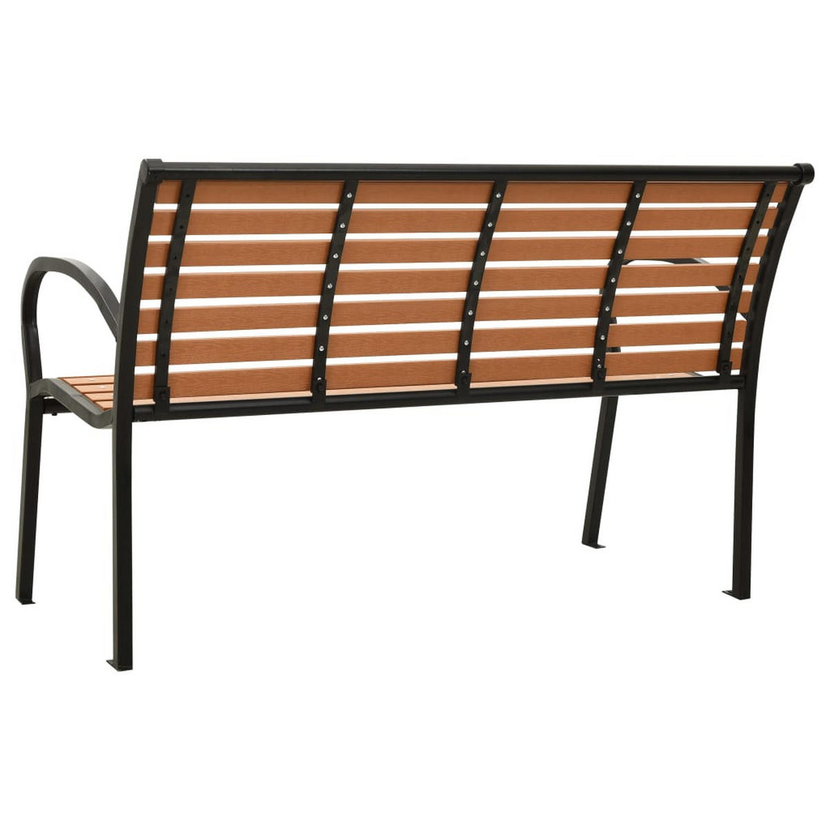 GARTENBANK Schwarz und Braun 116 cm Stahl und - Braun, Kunststoff (116/81/59cm) - furnicato