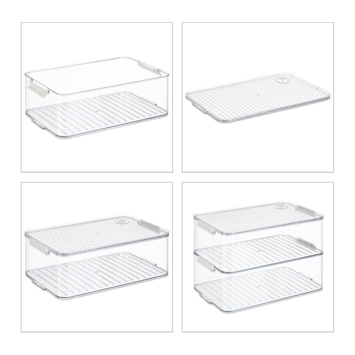 2XORGANIZÉR do lednice - průhledná, plast (21/10.5/33cm) - Relaxdays