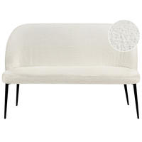 2-SITZER-KÜCHENSOFA Bouclé weiß Osby - Schwarz/Weiß, Textil (130/85/49cm) - Beliani