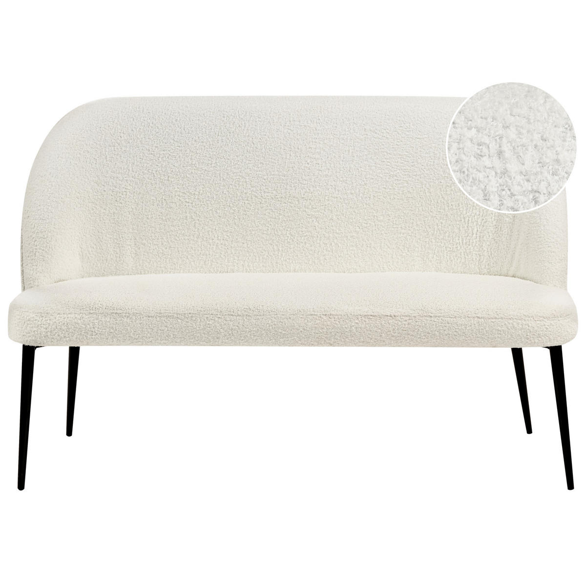 2-SITZER-KÜCHENSOFA Bouclé weiß Osby - Schwarz/Weiß, Textil (130/85/49cm) - Beliani