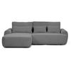 ECKSCHLAFSOFA Oliver im Bouclé-Gewebe, Grau, links - Schwarz/Grau, Textil (266/160cm) - Beautysofa