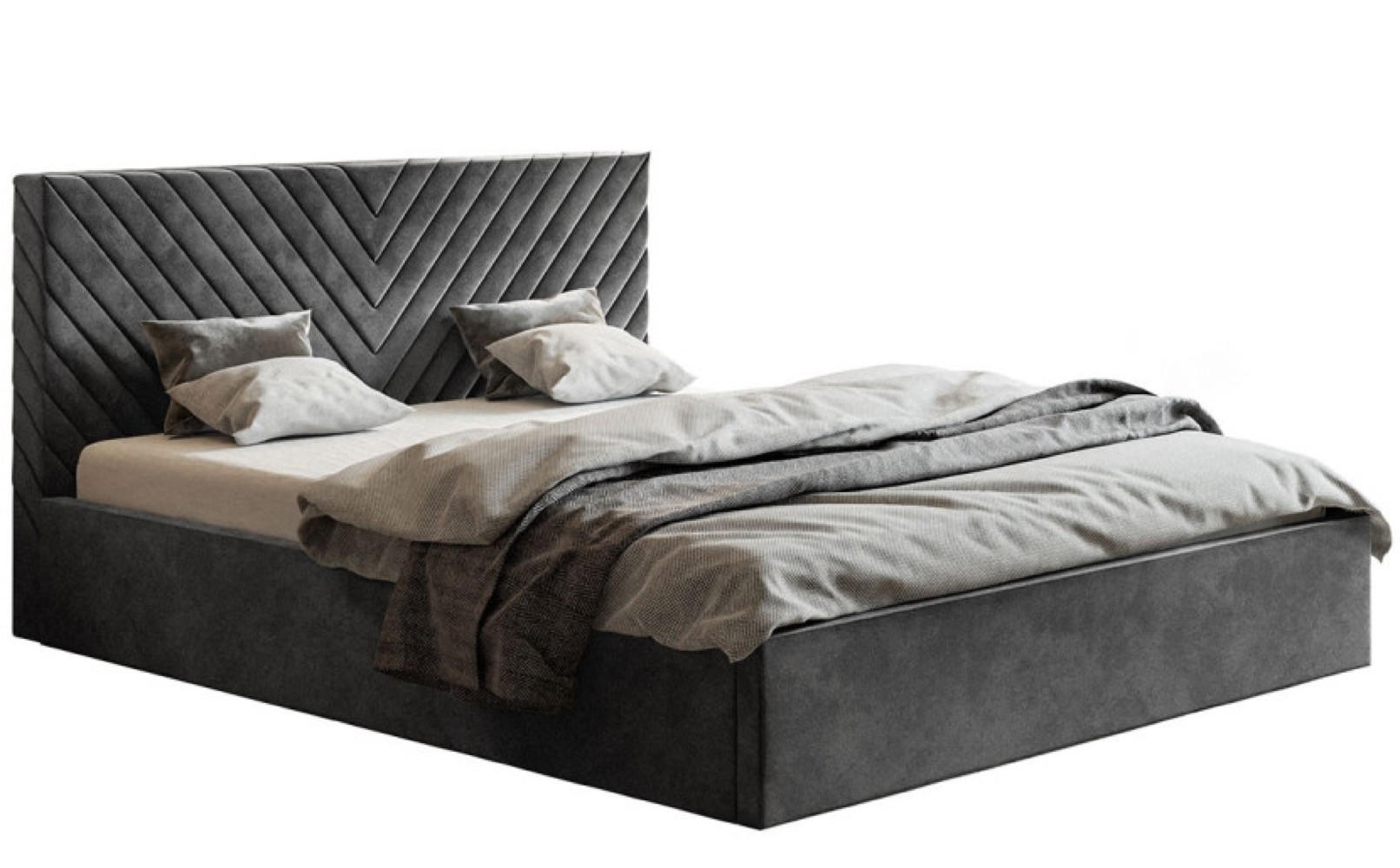 Sepro Meble Bett Schwarz, Graphit, Grau 180x200 cm