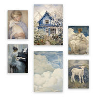 POSTER Set Mit 6 Romantischer Blau A3 & A4 Rahmenlos - Klar, Papier (29/3cm) - Nacnic
