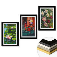 WANDBILDER 3er-Set - 20x30 cm Schwarzer Rahmen - Lilien im Garten, bunte Blumen - Schwarz, Kunststoff (20/30cm) - ArtPrintCave